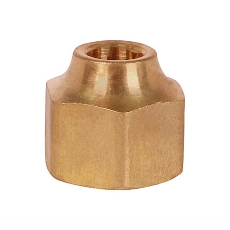 Everflow 3/8" x 1/4" Reducing Short Nut for Flare Pipe Fittings; Forged Brass F41FSR-3814